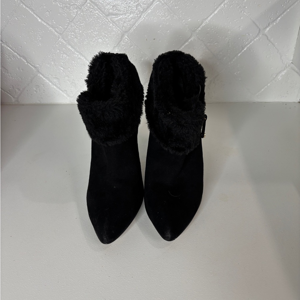 Seychelles Black Ankle Booties with Faux Fur